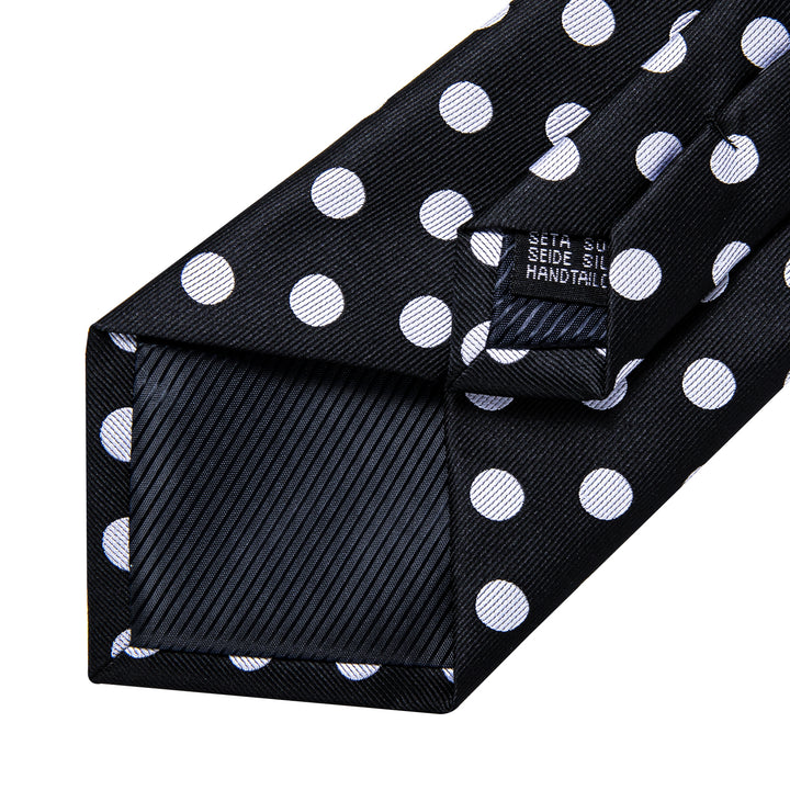 Black White Polka Dot wedding ties for black suit