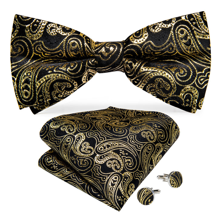 floral paisley gold black bow ties near me for fast shipping