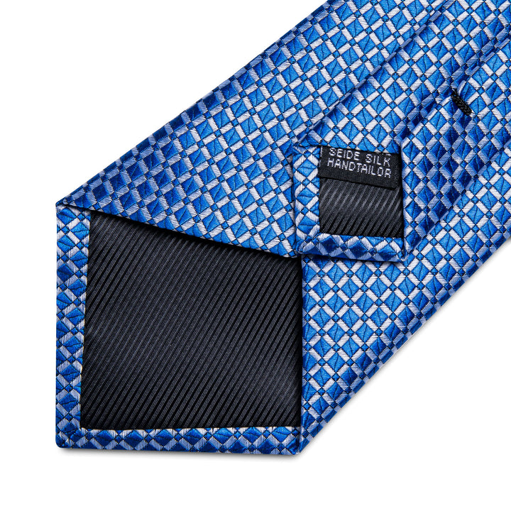 Blue Plaid Necktie mens silk funny tie