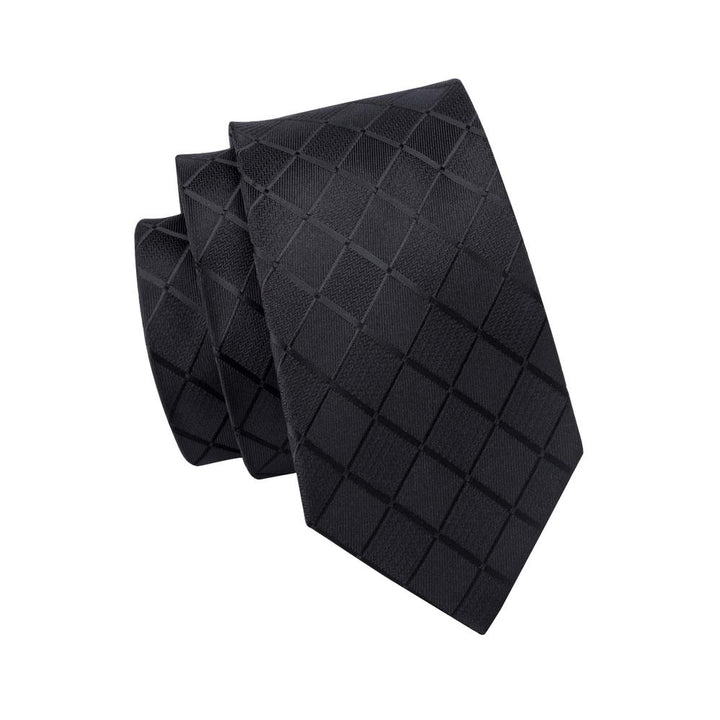 Black Plaid Silk Men's Tie