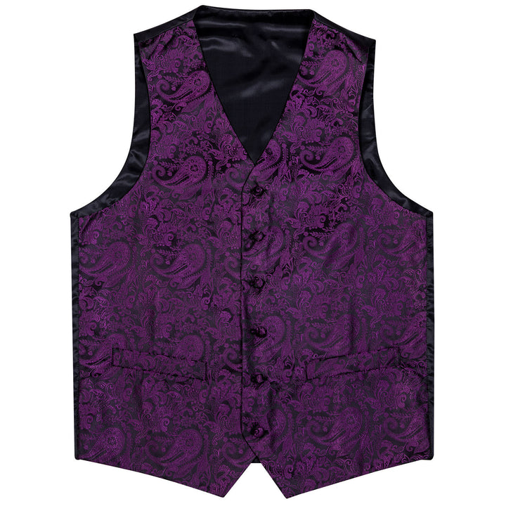Deep Purple Paisley Silk vest for man