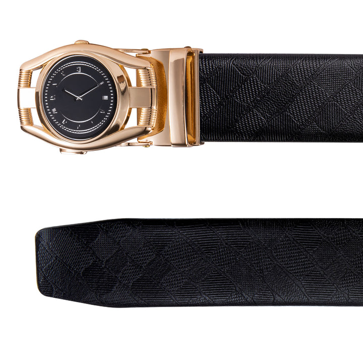 Gold Watch Design Genuine Leather mens dress belts