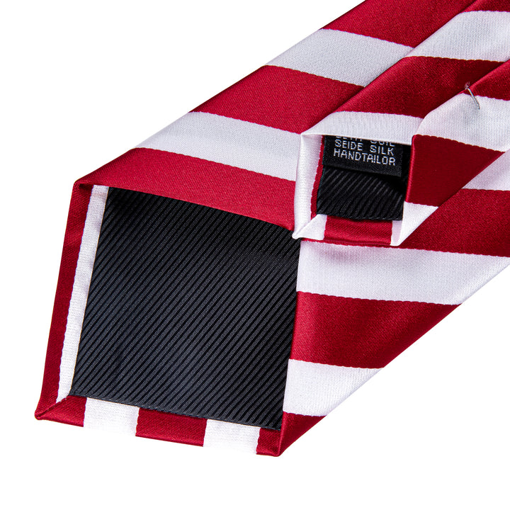 striped red white high quality men's ties
