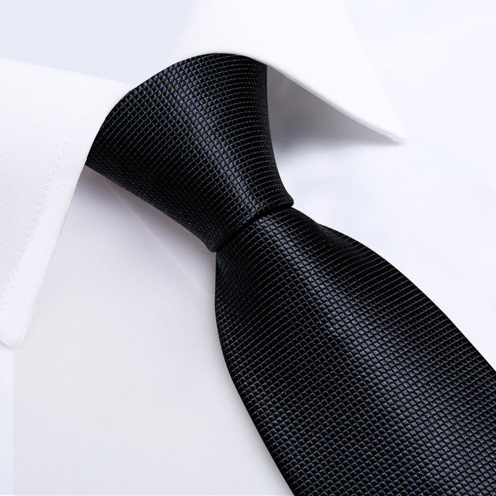 Silk Tie Black Solid Tie 