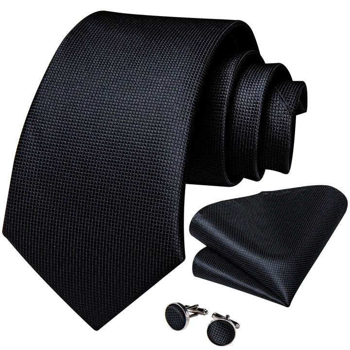 Silk Tie Black Solid Tie 