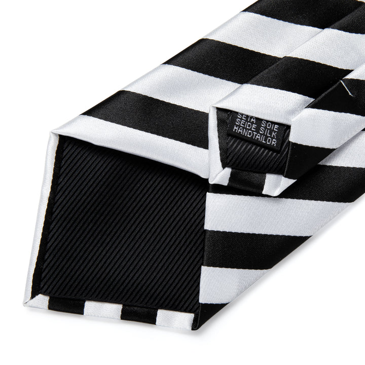 striped white black formal tie