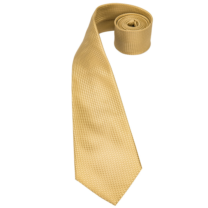Yellow Solid silk men necktie