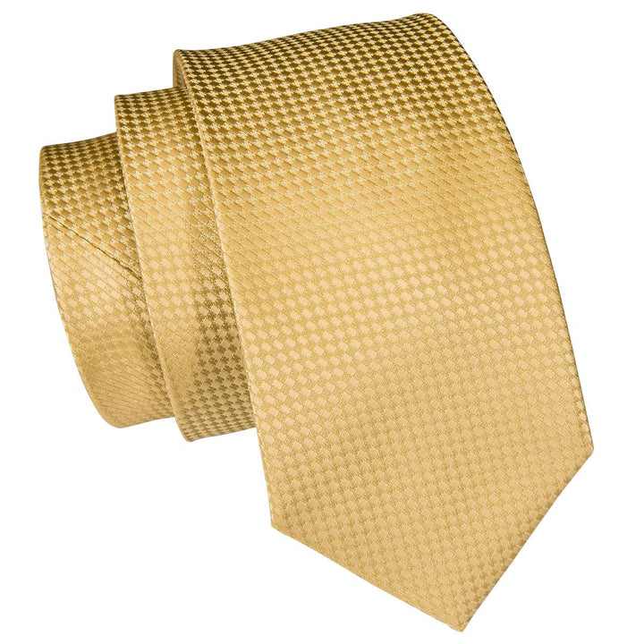  Solid silk men's yellow tie