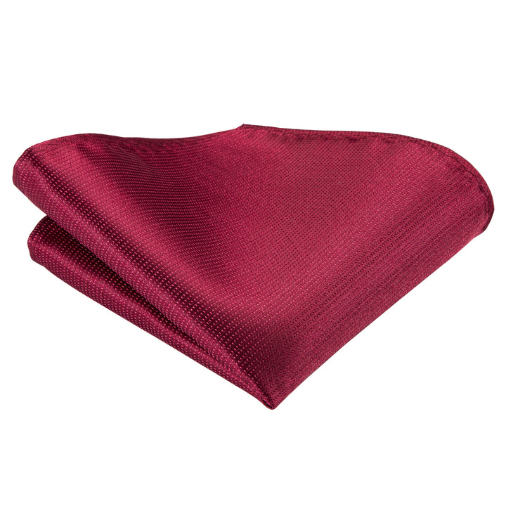 Burgundy Red Striped Mens's Tie Pocket Square Cufflinks Set
