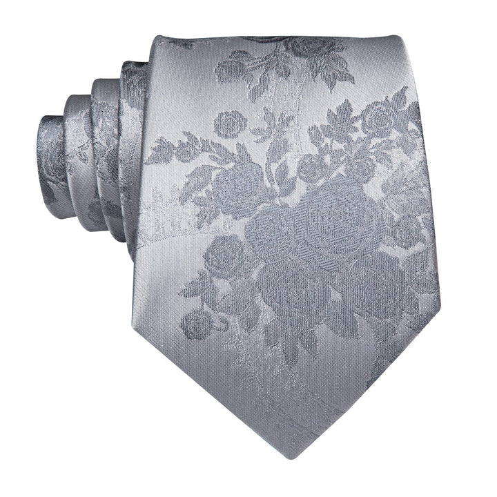 mens silk deep grey floral tie