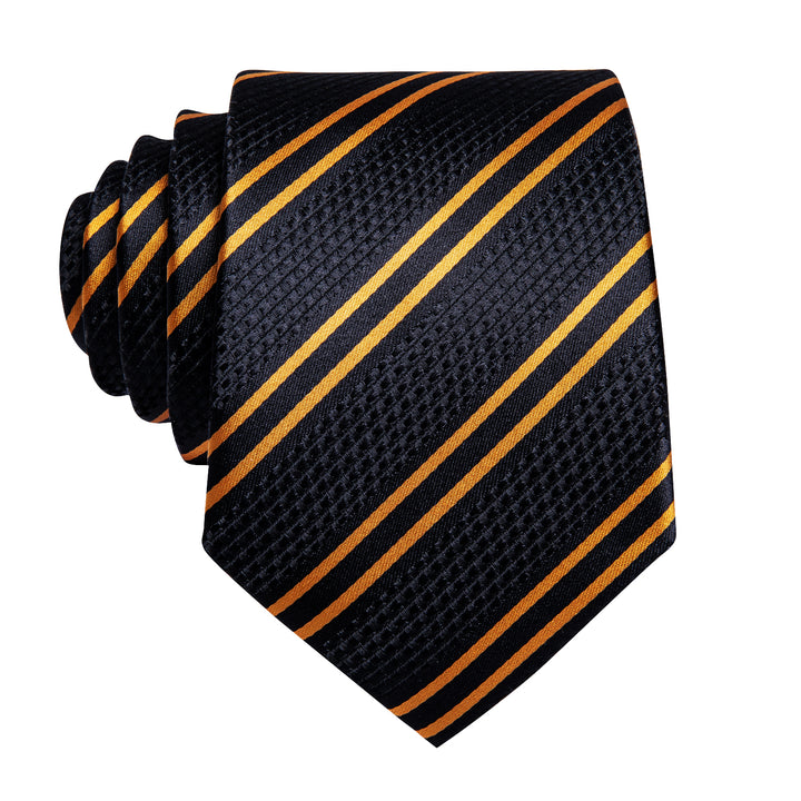 black gold striped men’s tie