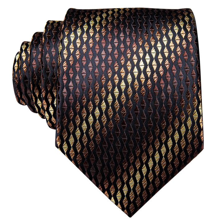 Yellow Brown Striped Necktie