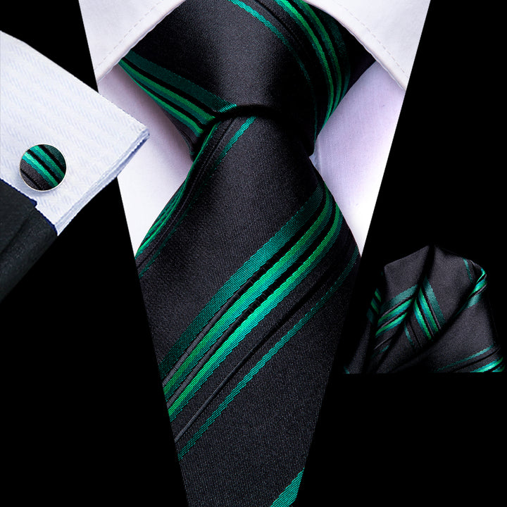 black green striped mens silk tie colors for navy suit
