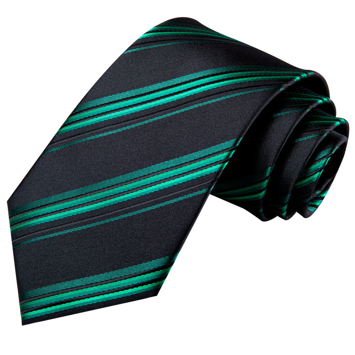black green striped knit neckties