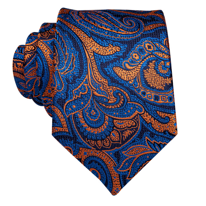 cheap tie price from ties2you Blue Orange Paisley Necktie
