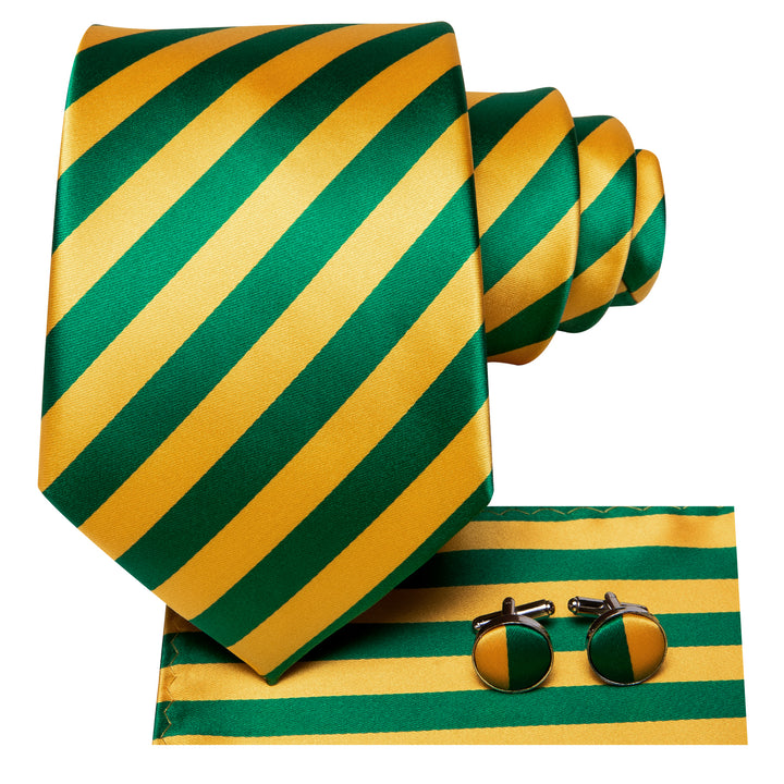 green yellow striped silk ties