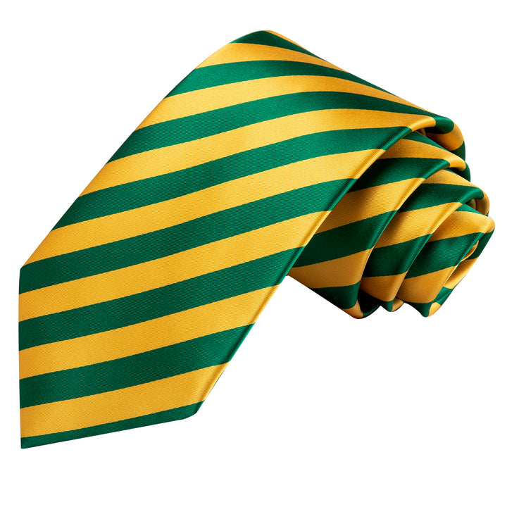 Yellow Green Striped silk mens neckties online