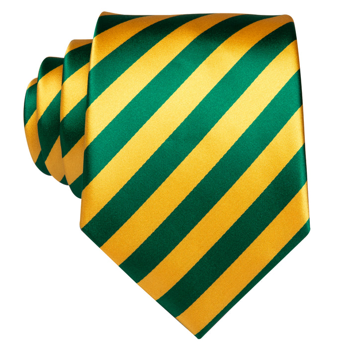 Yellow Green Striped mens summer ties