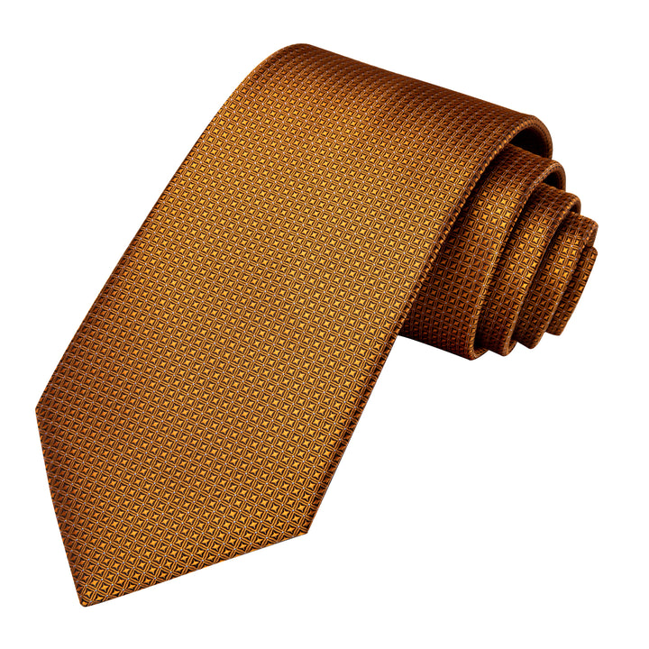best place to buy men's ties from ties2you Golden Plaid Silk Necktie Pocket Square Cufflinks Set 