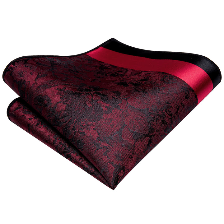 black floral red slim tie