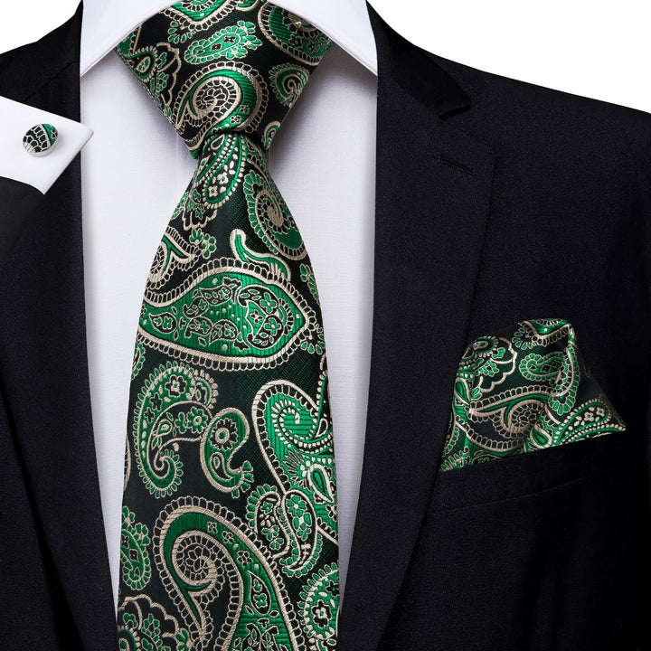 green floral ties