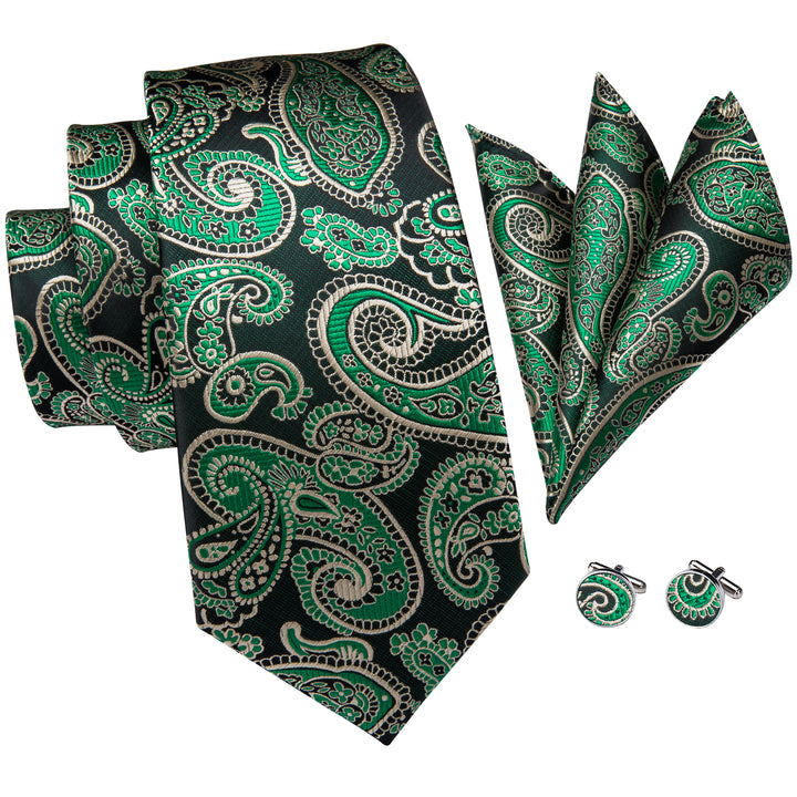 dark green paisley tie