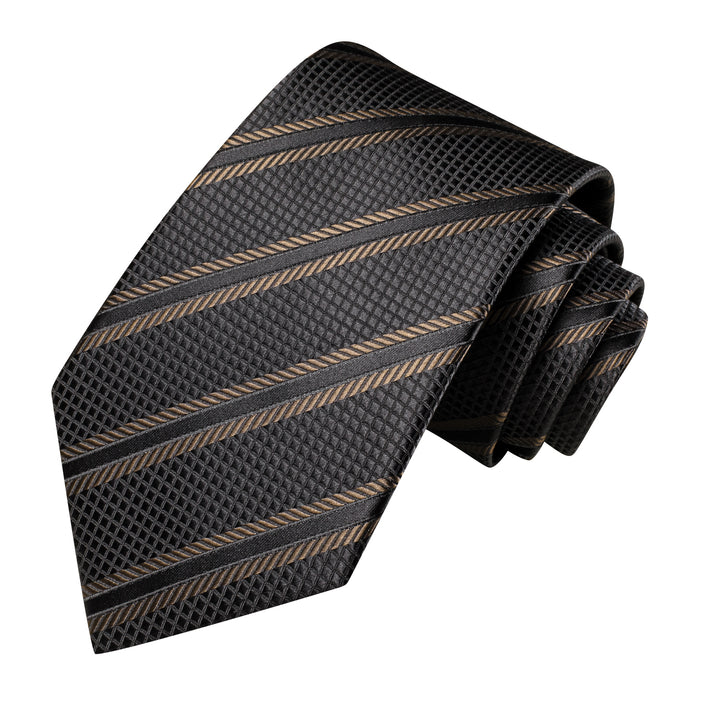 Black Brown Striped Tie