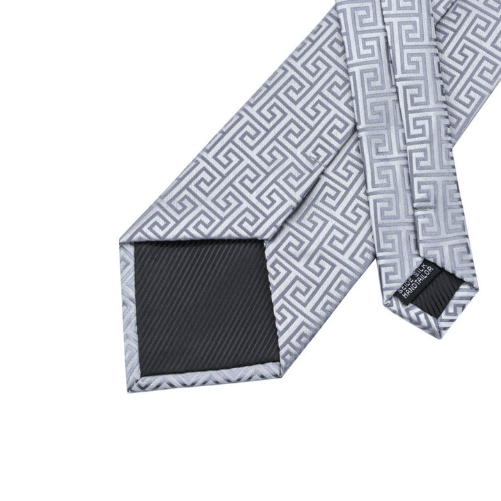plaid sliver grey color tie