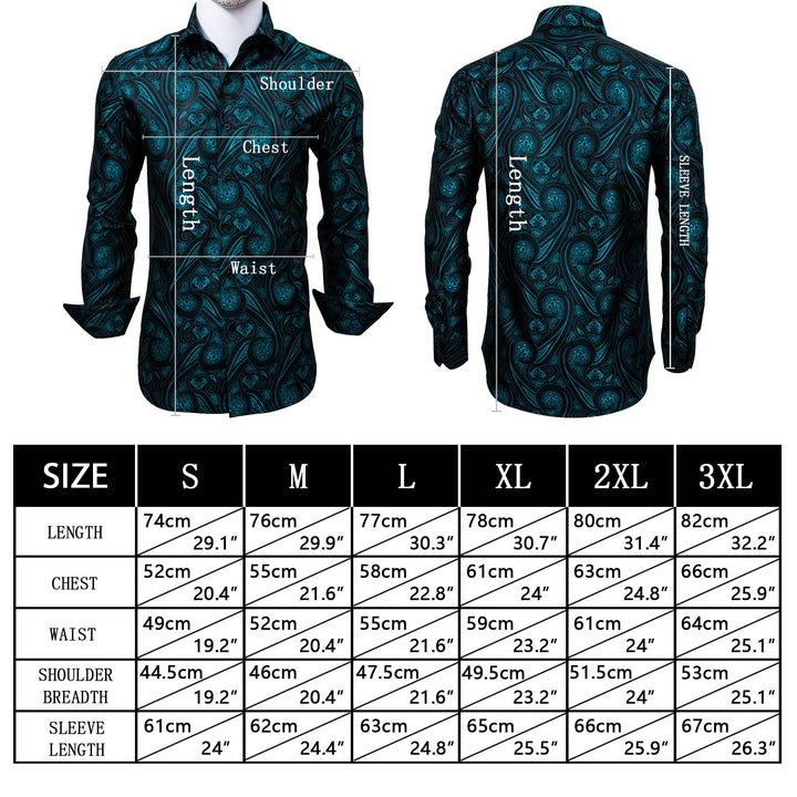 mens regular fit shirts size chart