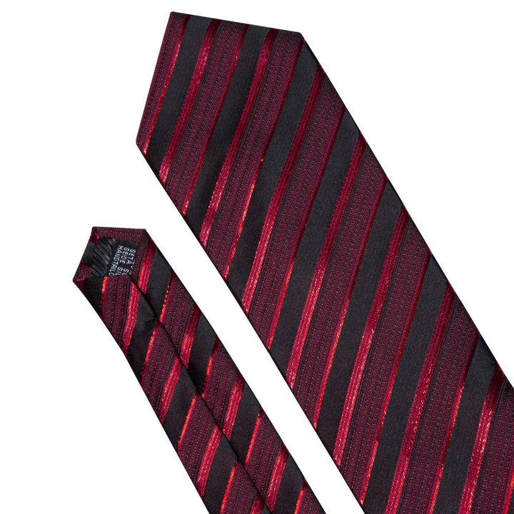 red striped men's black tie