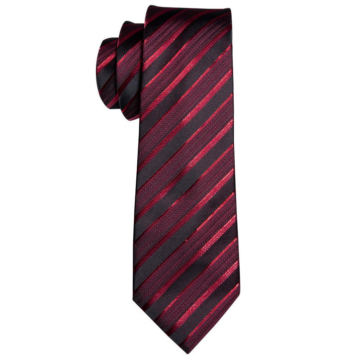 Shinning Red Striped Silk men's neck ties