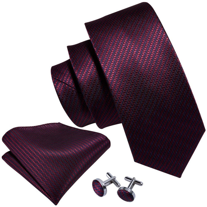 mens silk striped blue red tie