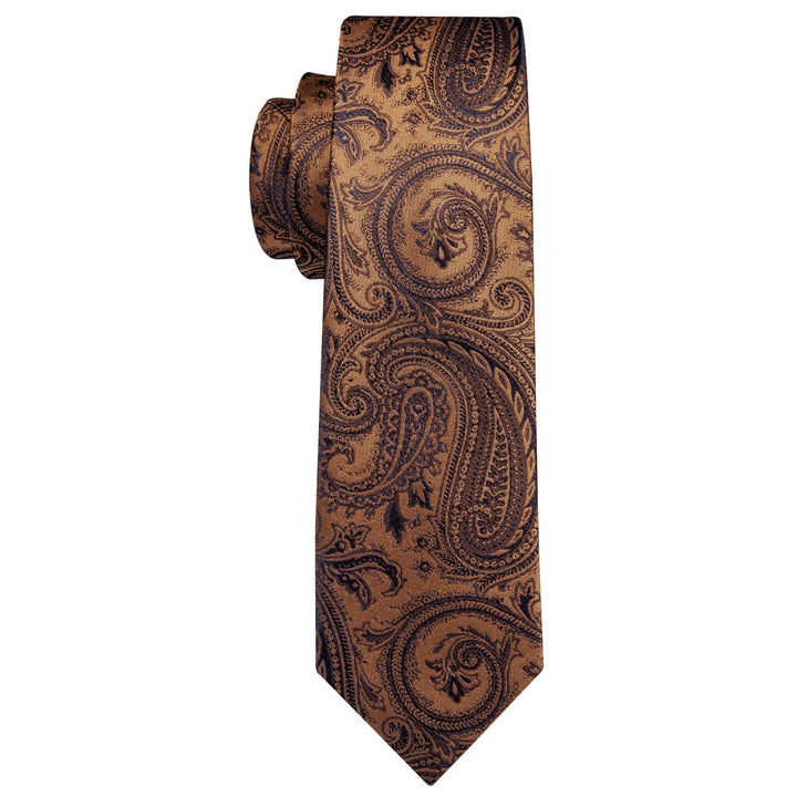 brown black Paialey silk mens suit tie