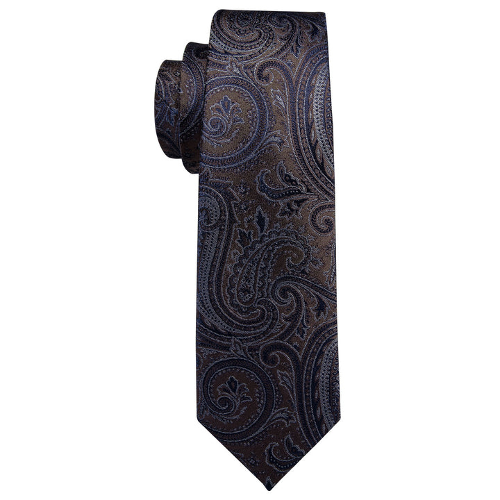 brown black Paialey silk mens suit tie