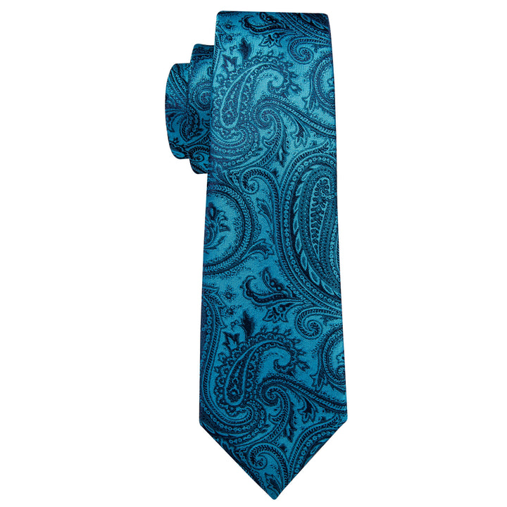 blue black Paialey silk mens suit tie
