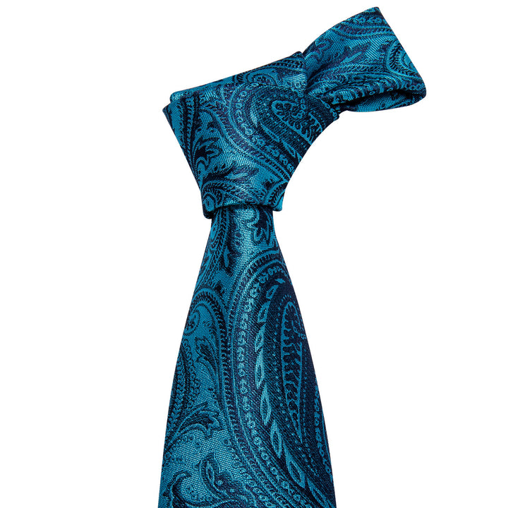 blue black Paialey silk mens suit tie