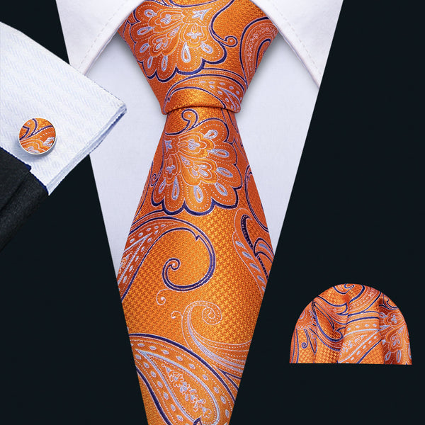 High Quality & Affordable Men's orange floral tie, 100% Silk Tie and Discount Cheap Necktie,Free shipping. Men's fashion tie set. Best selling. More popular ties.