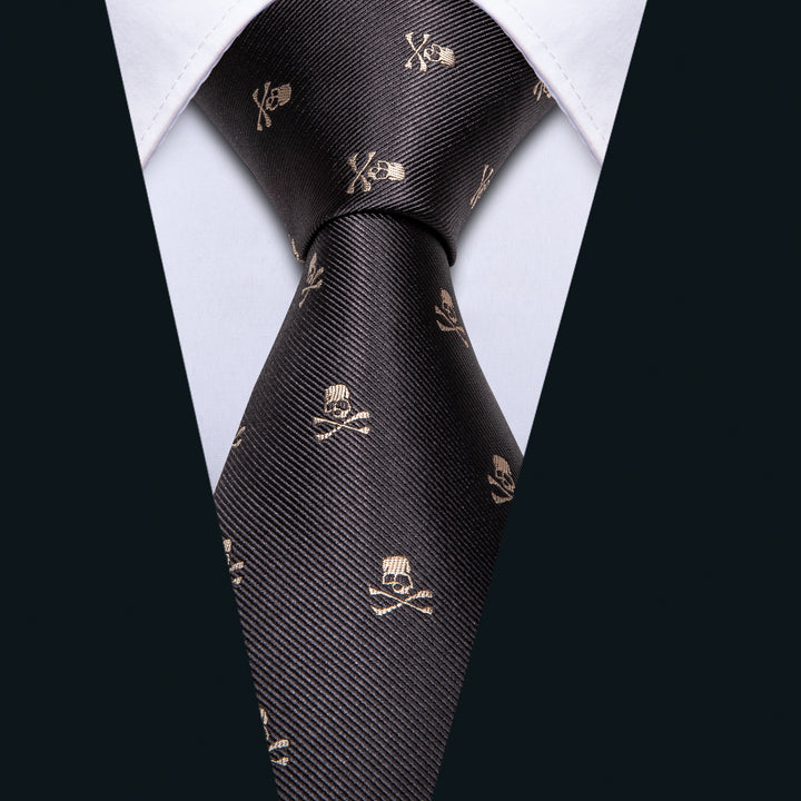 Novelty Black Brown Men's modern neckties 