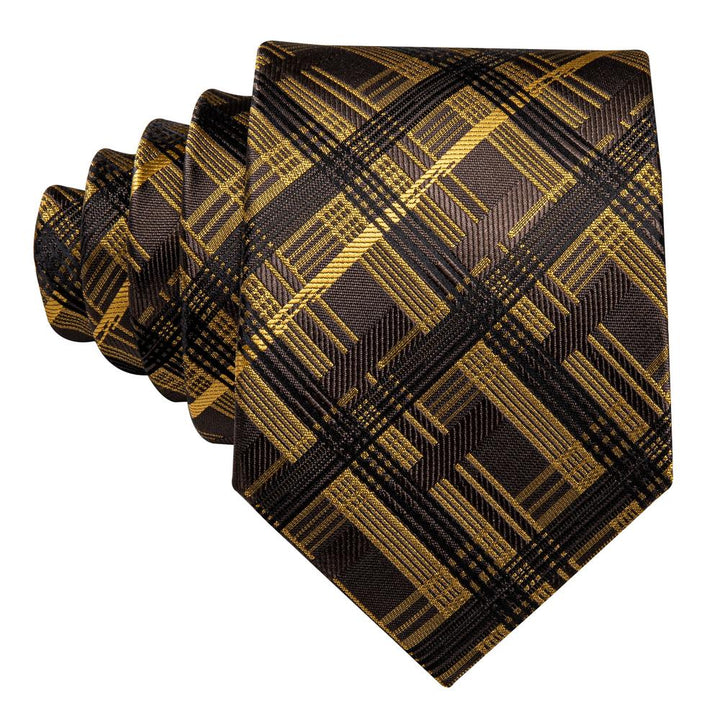 Brown Black Plaid Men's Tie
