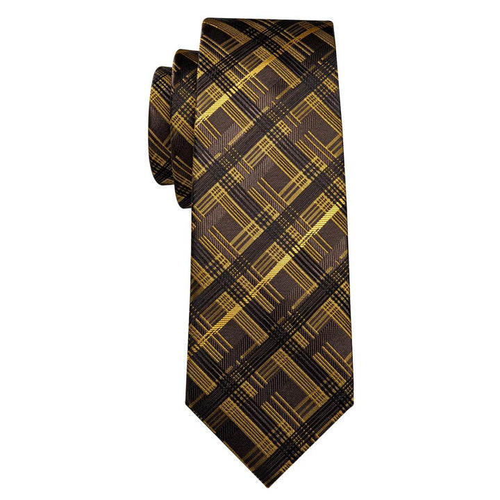 Brown Black Plaid Men's Tie