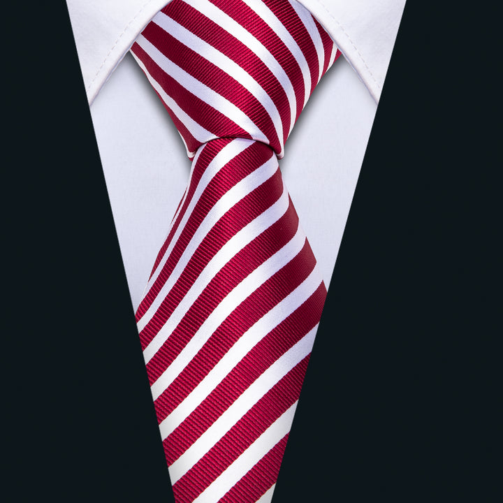 Classic Red White Striped Men's ties cost cheap
