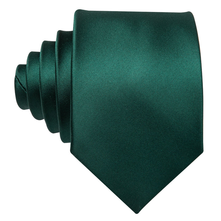 dark green tie Pocket Square Cufflinks Set