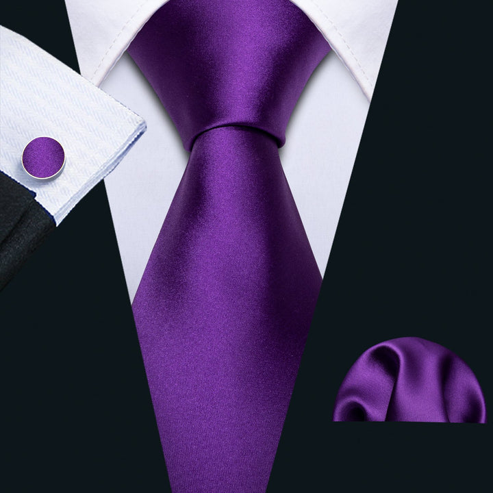 mens silk solid dark purple tie