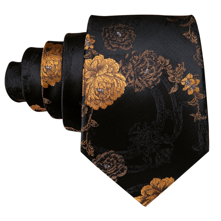 where to buy neck ties from ties2you Black Golden Floral Men's Tie 