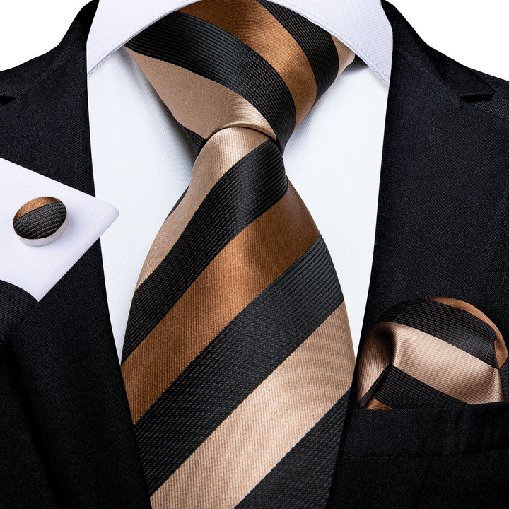 striped brown pink black mens tie