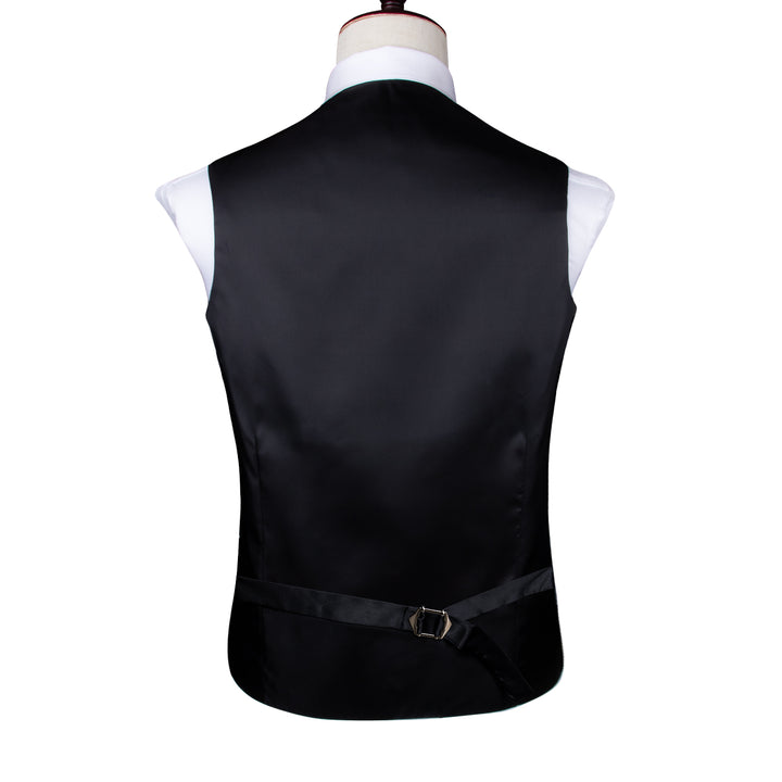 fashion black grey floral wedding vest for groomsmen