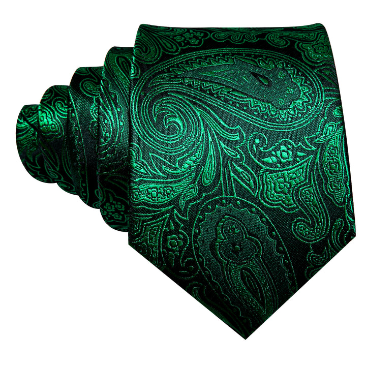 mens silk green flower tie