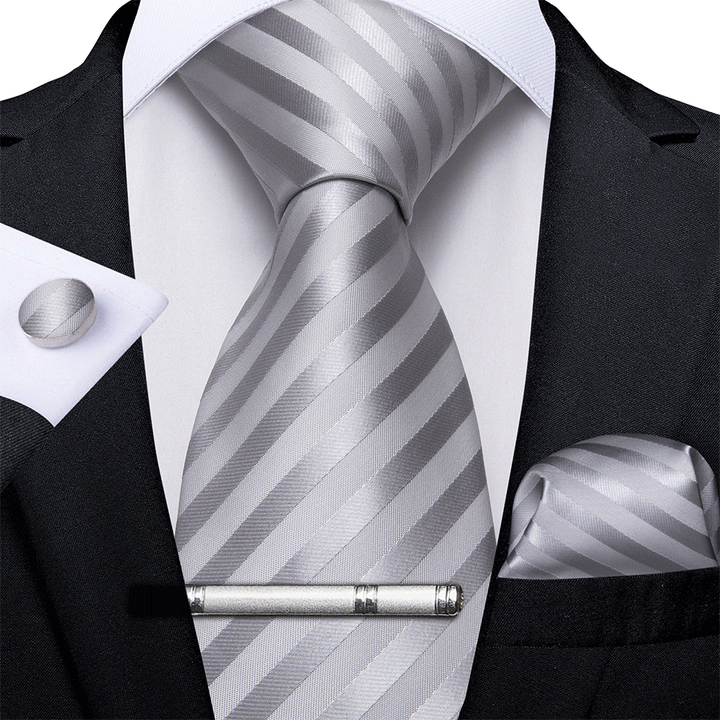 mens silk grey striped ties