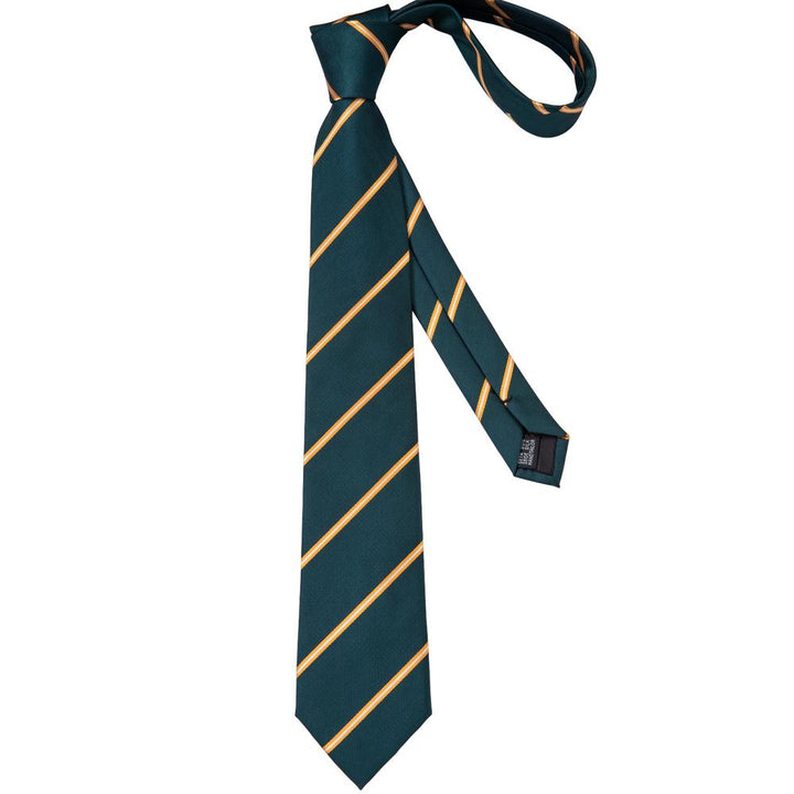 striped olive color tie for men
