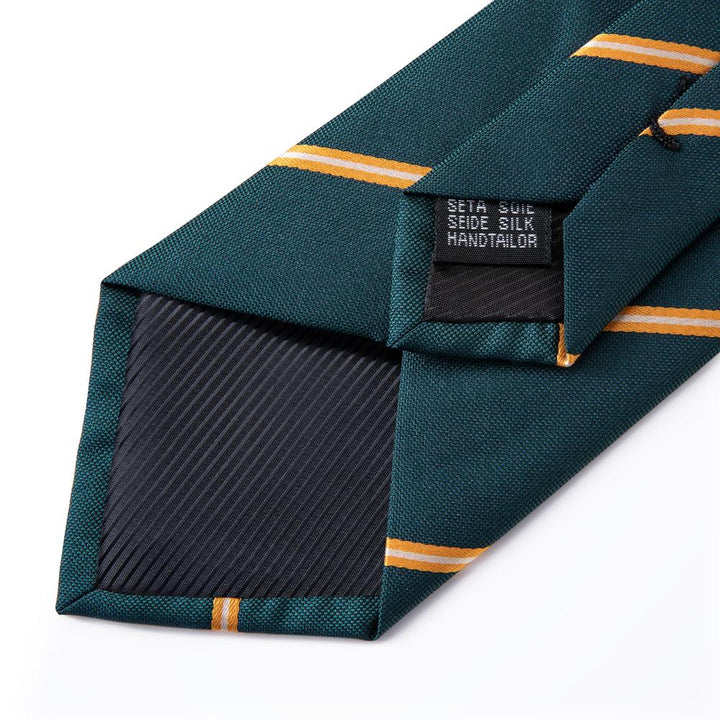 striped yellow white green designer tie